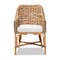 Baxton Studio Kyle Modern Bohemian Natural Brown Woven Rattan Dining Arm Chair with Cushion 212-12804-ZORO - alternate 5